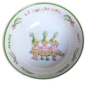 Guy Degrenne The Triplets Spring Porcelain Bowl Children